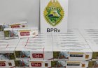 Polícia Rodoviária estadual  apreende 150 pacotes de cigarros contrabandeados em abordagem na PR-364, em Terra Roxa