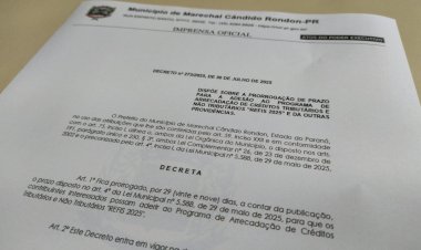 Marechal Rondon prorroga prazo para adesão ao REFIS 2025 até 30 de agosto