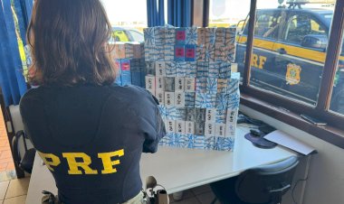 PRF apreende 150 celulares de origem estrangeira na BR-163,  que saíram de Guaíra.