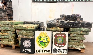 BPFRON, PF e COPE apreendem mais de uma tonelada de maconha em ação no rio Paraná