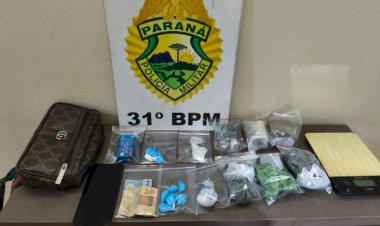Polícia Militar estoura ponto de tráfico de drogas em Palotina; um homem é preso