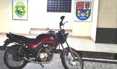Polícia Militar de Nova Santa Rosa recupera motocicleta furtada em menos de 24 horas apos o furto