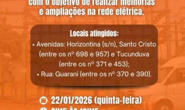 Copel anuncia desligamento programado de energia na área central de Nova Santa Rosa