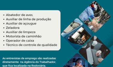 Agência do Trabalhador de Nova Santa Rosa oferta diversas vagas de emprego