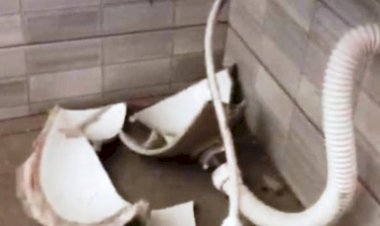 Vândalos depredam banheiros de centro de recreação e furtam vaso sanitário em Terra Roxa