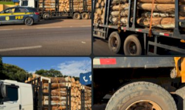 PRF flagra caminhão com 15 toneladas de excesso de carga e motorista com CNH suspensa na BR-277