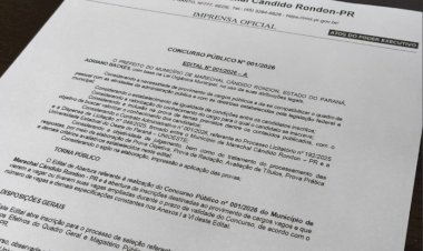 Prefeitura de Marechal Rondon abre inscrições para concurso público com salários de até R$ 31 mil
