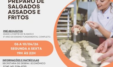 Prefeitura e Senac abrem inscrições para curso gratuito de preparo de salgados em Marechal Rondon