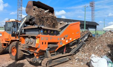 Prefeitura de Marechal Rondon coloca triturador de resíduos em funcionamento no Ecoponto
