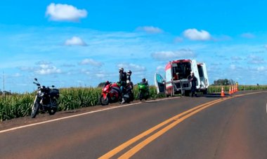 Motociclista fica ferido  durante passeio de motos  na PR-182, Vila Candeia Maripá