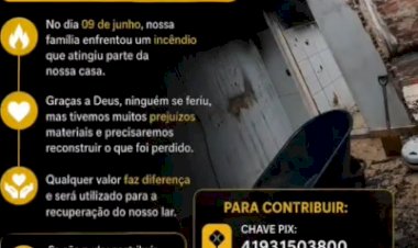 Família faz vaquinha para reconstruir casa atingida por incêndio
