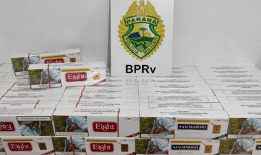 Polícia Rodoviária estadual  apreende 150 pacotes de cigarros contrabandeados em abordagem na PR-364, em Terra Roxa