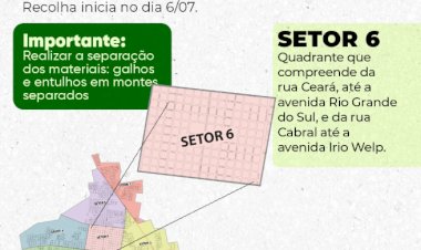 Depósito de galhos e entulhos no setor 6 de Marechal Cândido Rondon deve ser feito até o dia 5 de julho