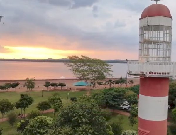 Final de Tarde desse sábado dia 07 de fevereiro na praia artificial  de Porto Mendes, Marechal Rondon