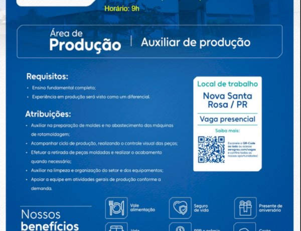 Agência do Trabalhador promove entrevistas para vagas no Grupo Zero Grau em Nova Santa Rosa