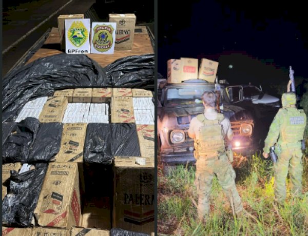 BPFRON e Polícia Federal apreendem 12.500 pacotes de cigarros contrabandeados em Mercedes