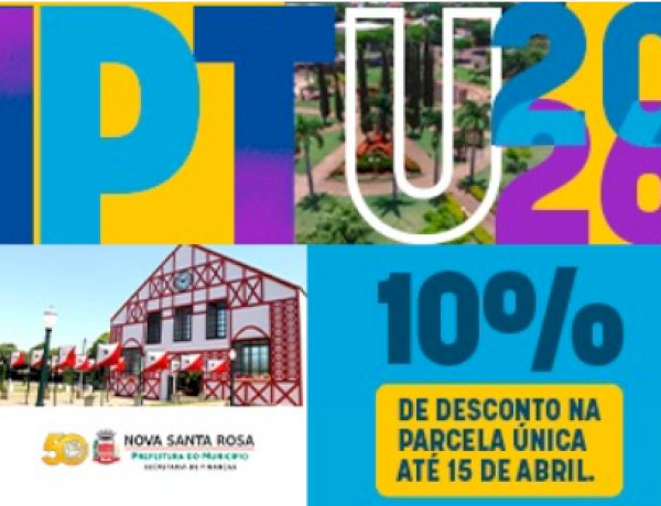 IPTU 2026 já está disponível para emissão online em Nova Santa Rosa