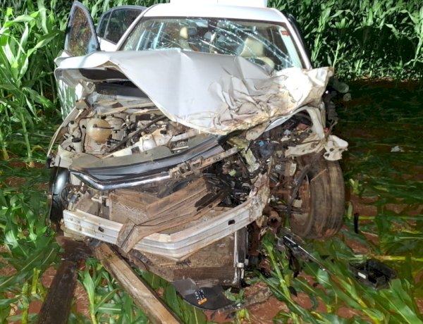 ATUALIZADO: Acidente  na saída para Francisco Alves  deixa cinco pessoas feridas na PR-182 em Palotina