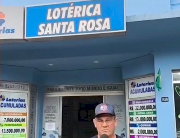 Ganhador do prêmio da Quina da Mega na Lotérica Santa Rosa,  ainda não foi sacar o dinheiro