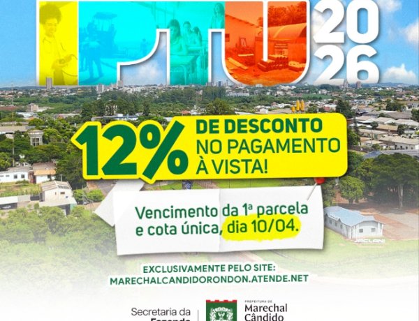 IPTU com desconto de 12% vence nesta sexta-feira em Marechal Rondon