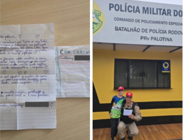 Fã mirim visita posto da Polícia Rodoviária em Palotina