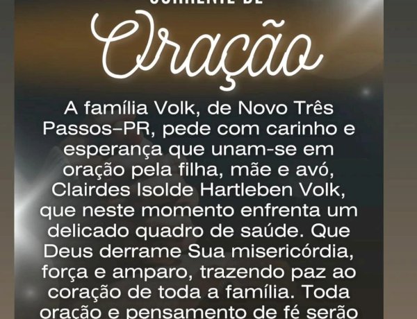 Moradora de Novo Três Passos segue em coma após grave acidente  e família pede oração