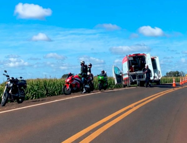 Motociclista fica ferido  durante passeio de motos  na PR-182, Vila Candeia Maripá