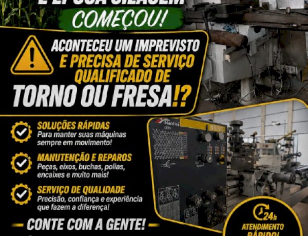 Colheita de milho e silagem em alta: tornearia especializada oferece suporte emergencial 24 horas no oeste do Paraná