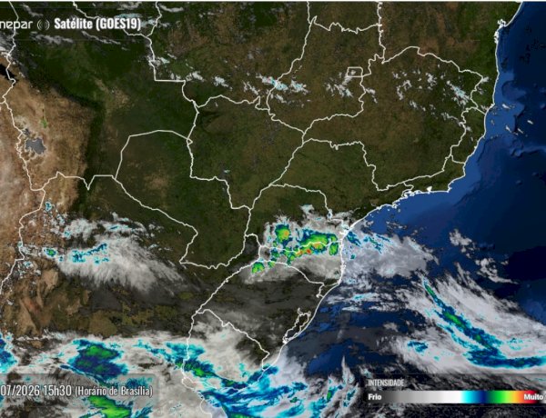 Fim de semana terá temporais e queda brusca de temperatura no Oeste do Paraná