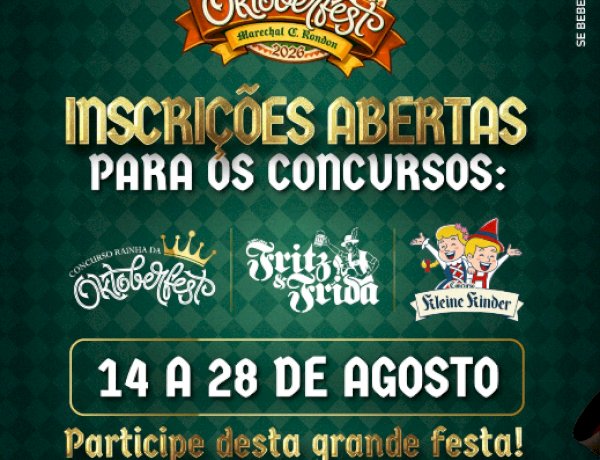 Abertas as inscrições para os concursos da rainha da 36ª Oktoberfest, casal Fritz e Frida e casal Kleine Kinder