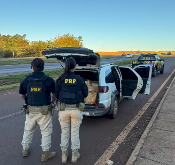 PRF apreende mais de 320 quilos de maconha em veículo abandonado na BR-163,