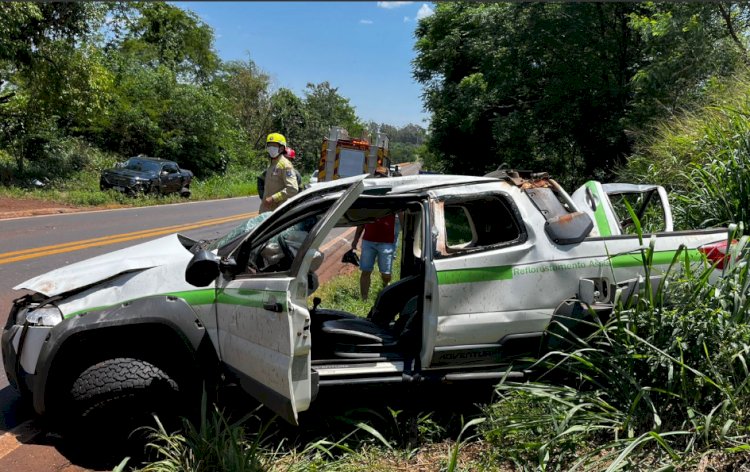 Dois homens ficam feridos em acidente na PR-182 entre Francisco Alves e Palotina