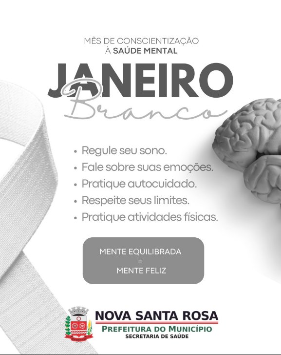 Janeiro Branco reforça a importância da saúde mental em Nova Santa Rosa