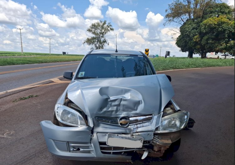 Acidente no trevo de Vila Nova deixa três pessoas feridas na PR-182 em Toledo