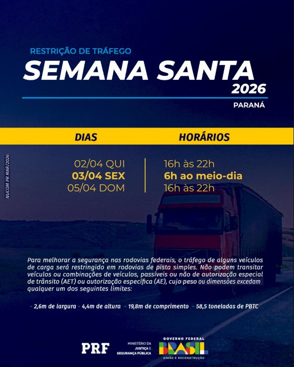 PRF inicia Operação Semana Santa 2026 no Paraná
