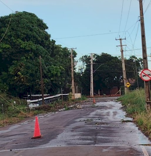 ATENÇÃO: Queda de árvores mantém  interdita rodovia entre Clube Lira e Novo Horizonte em Marechal Rondon