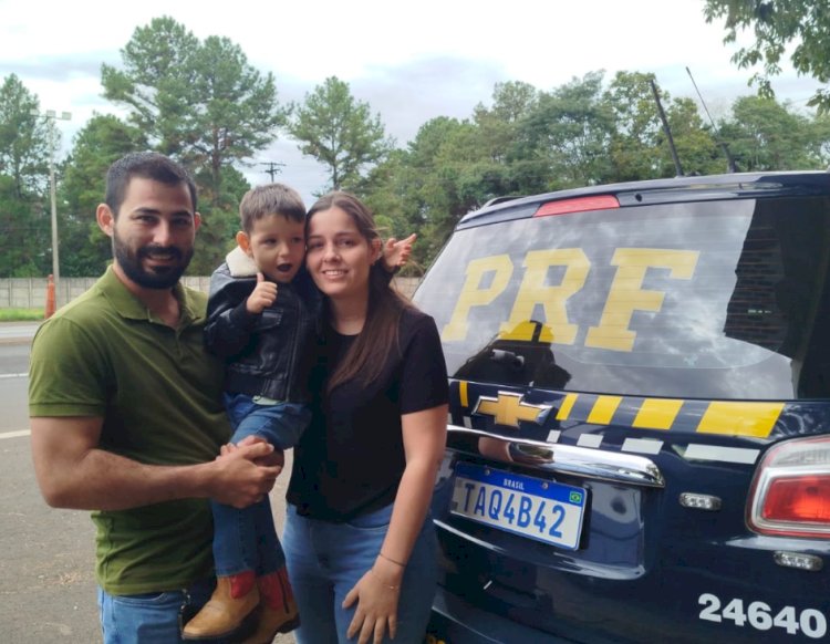 PRF salva criança de 3 anos engasgada na BR-277 em Laranjeiras do Sul