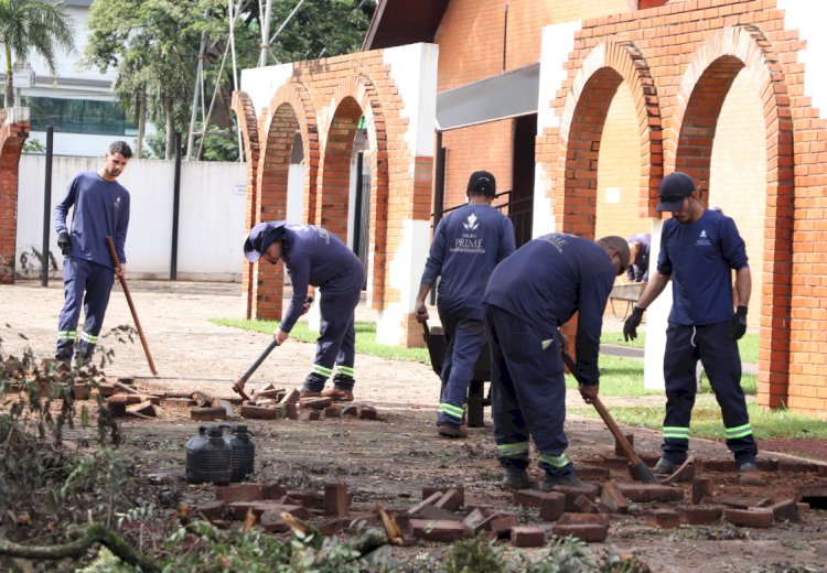 Iniciada a primeira etapa de reforma da Praça Willy Barth em Marechal Rondon