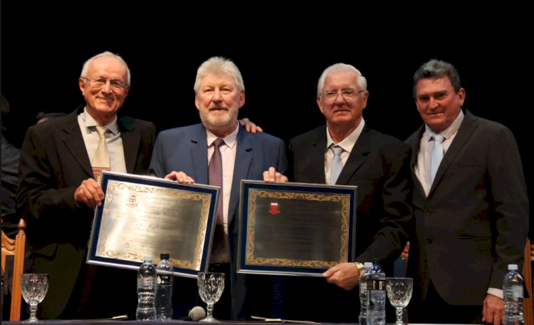 Nova Santa Rosa homenageia professor Elio Migliorança e padre Lucas Sebastião Schwarz com títulos honoríficos