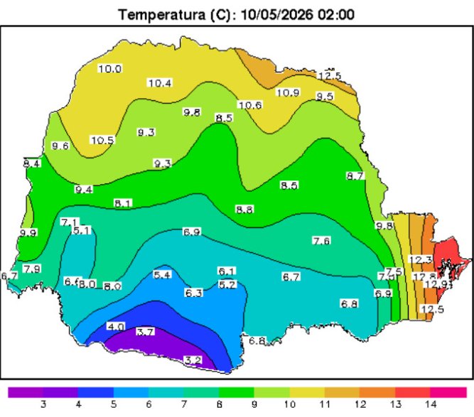 Massa de ar polar derruba temperaturas no Paraná; Marechal Rondon registra mínima de 8°C