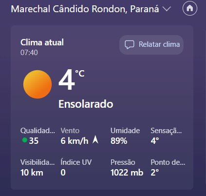 Semana começa fria e termina com chuva em Marechal Cândido Rondon e  microrregião