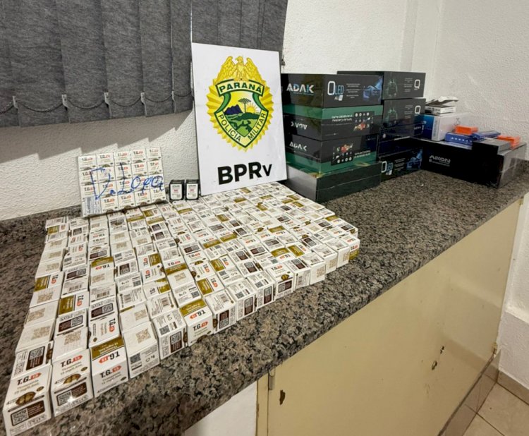 ROTAM apreende medicamentos emagrecedores e eletrônicos na BR-369 em Corbélia