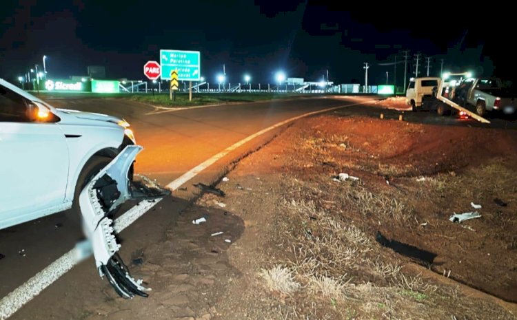 Acidente entre Amarok e Virtus deixa homem ferido na PR-182, em Maripá