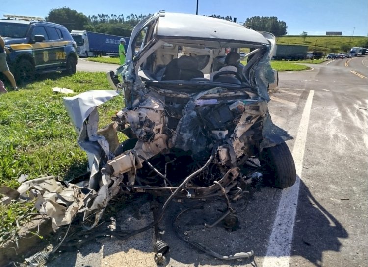 Acidente envolvendo caminhão, utilitário e automóvel deixa três feridos graves na BR-369 em Corbélia