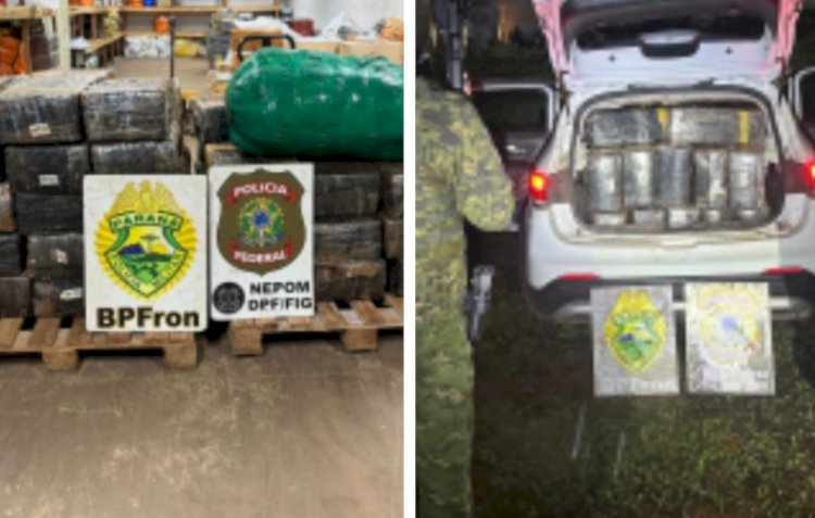 BPFRON apreende mais de uma tonelada de maconha em aldeia de Santa Helena durante monitoramento no lago de Itaipu