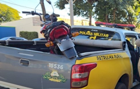 Patrulha Rural recupera moto furtada e cumpre mandado de prisão em Marechal Cândido Rondon