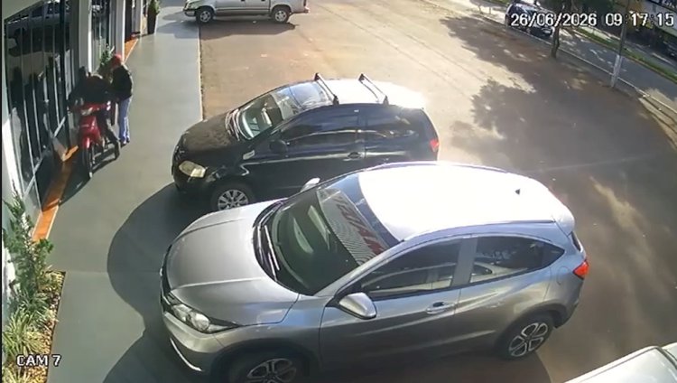 Moto que apareceu em video sendo furtada em  frente a uma empresa em Marechal é recuperada  em  Porto Mendes