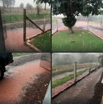 Tarde noite de temporais neste sábado dia 27 castigam o Oeste do Paraná com chuvas torrenciais e granizo