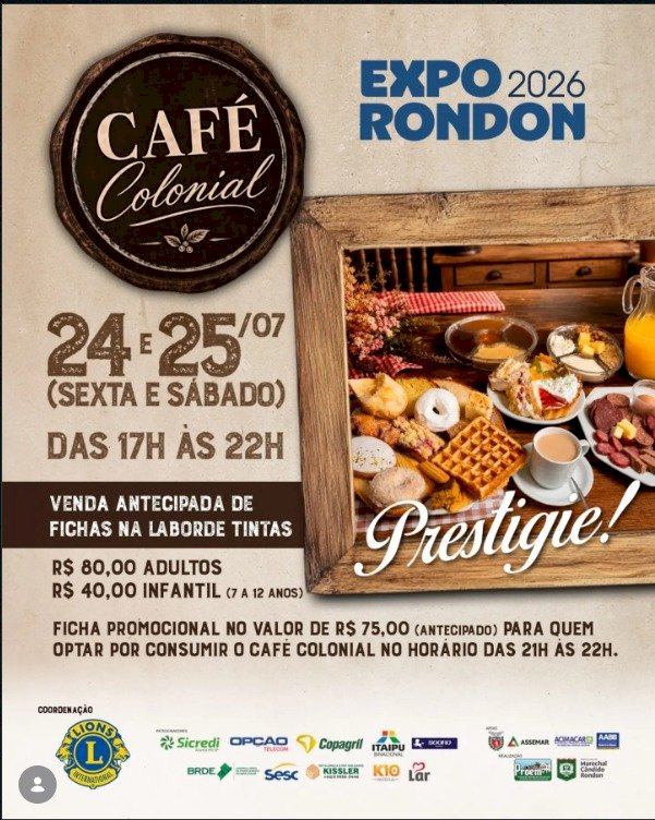 Café Colonial chega com novidades na Expo Rondon 2026 e terá dois dias de atendimento