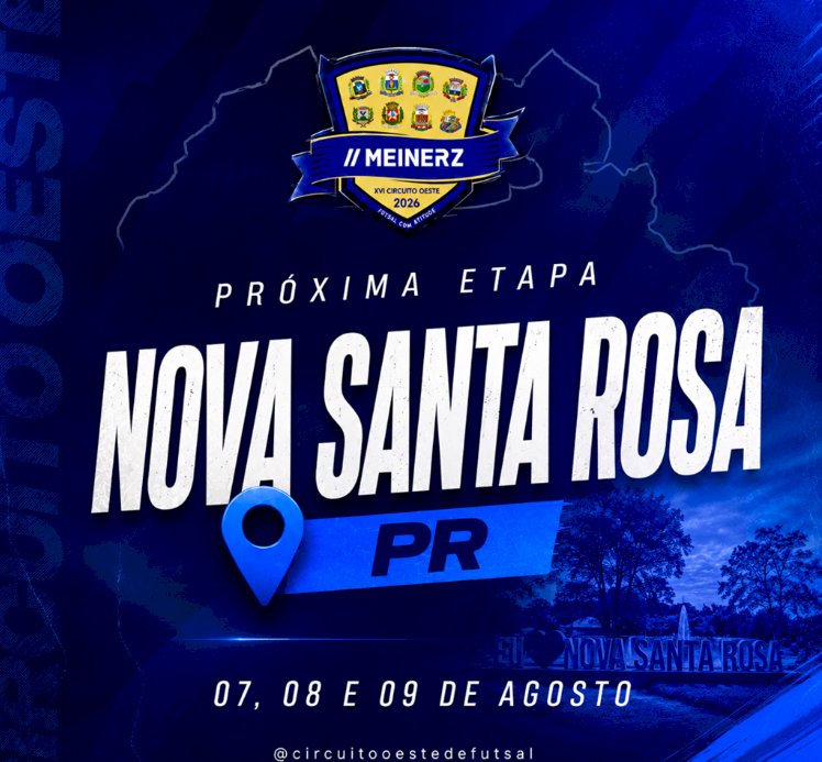 Nova Santa Rosa sedia etapa do xvi Circuito Oeste de Futsal entre sexta e domingo
